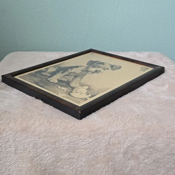 Vintage Dog Art Print in Frame, J Knowles Hare, Well I'll Be - Picture 8 of 8